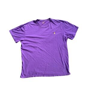Polo Ralph Lauren Purple Crewneck T-Shirt Men’s Size Large Yellow Pony Logo Tee